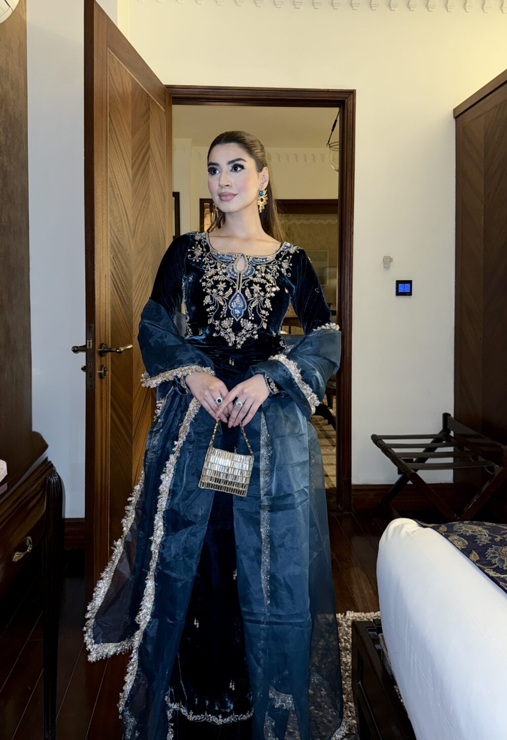 Dark Teal Green Velvet